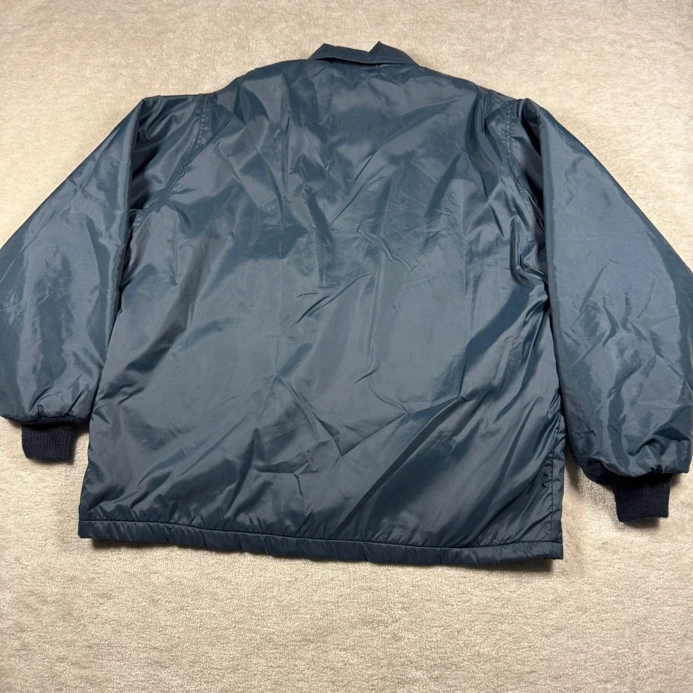 West Wind Coaches Jacket Mens L Blue Flourtown Fire Co Embroidered Fur Lined